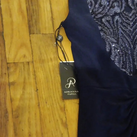 Adrianna Papell Blue Sweetheart Maxi Gown 6 NWT - Picture 2 of 7